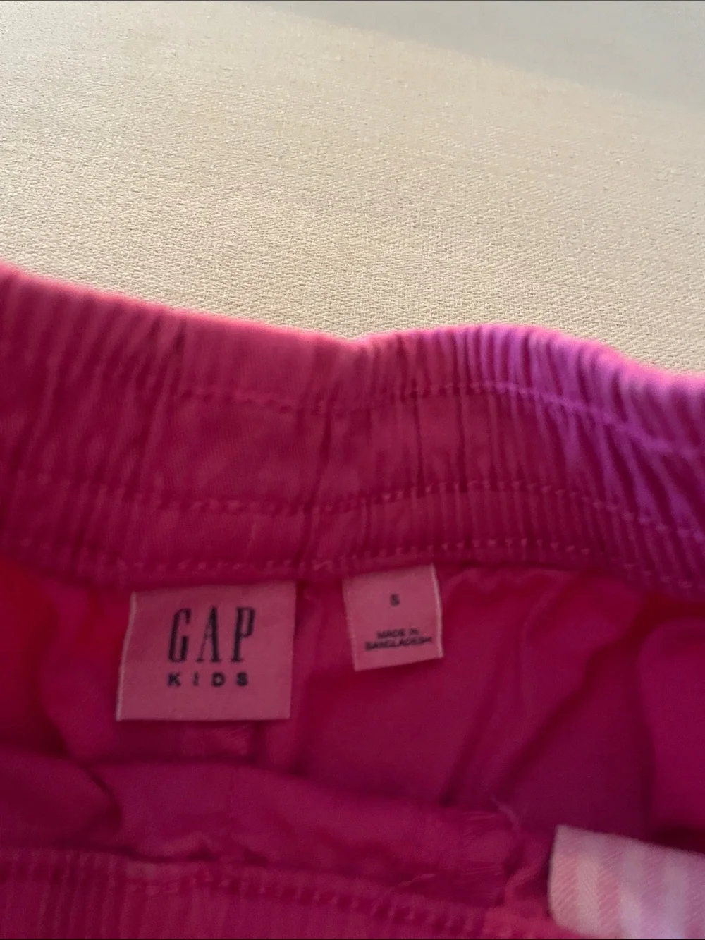 Girl's Pink Elastic-Waist Comfort Shorts S (6-7)